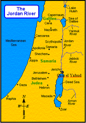 Karte des Fluss Jordan