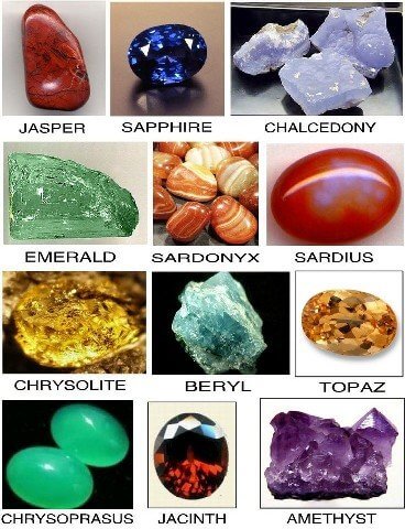 Precious stones: jasper and carnelian